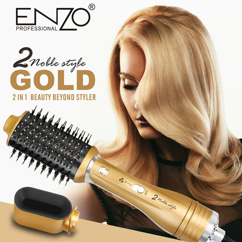 Brosse ENZO GOLD 2 EN 1 EN-751 | فرشاة الشعر قابلة للتبديل 2 في 1 من إنزو