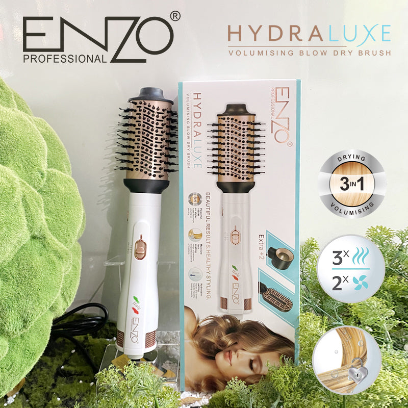 ENZO EN 740 — Brosse 3 en 1 Chauffante Professionnelle,Peigne Lisseur Portable