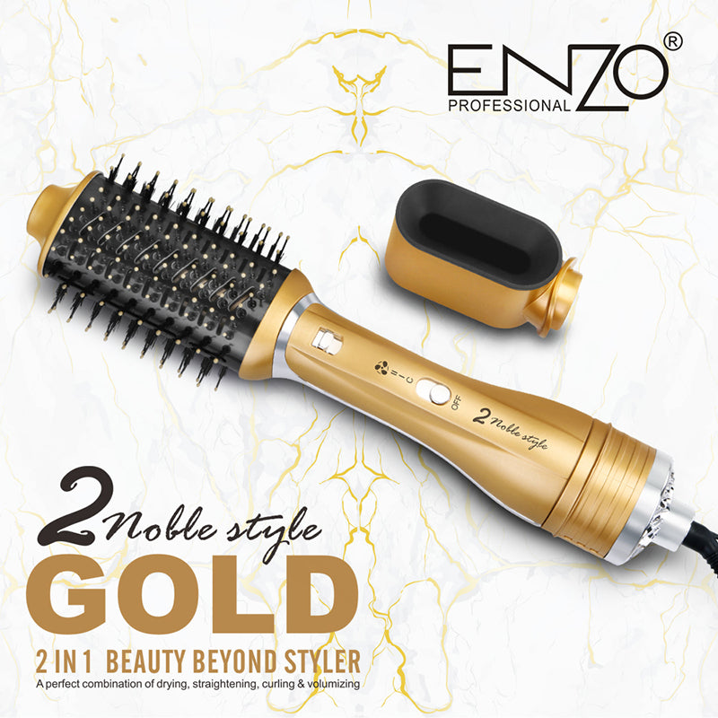 Brosse ENZO GOLD 2 EN 1 EN-751 | فرشاة الشعر قابلة للتبديل 2 في 1 من إنزو