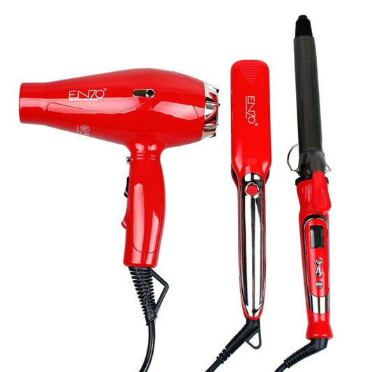 ENZO PROFESSIONAL kit coiffure 3en 1 séchoir+lisseur+boucleur EN-6305