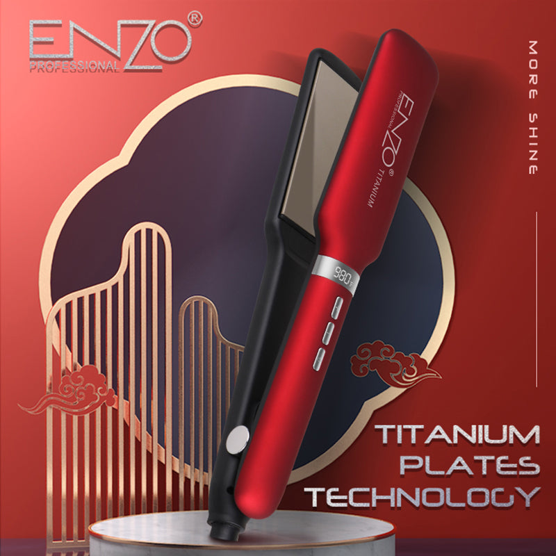 Lisseur Plaque Titanium 980°F Enzo EN-3121 |  مكواة فرد الشعر بصفائح تيتانيوم احترافية
