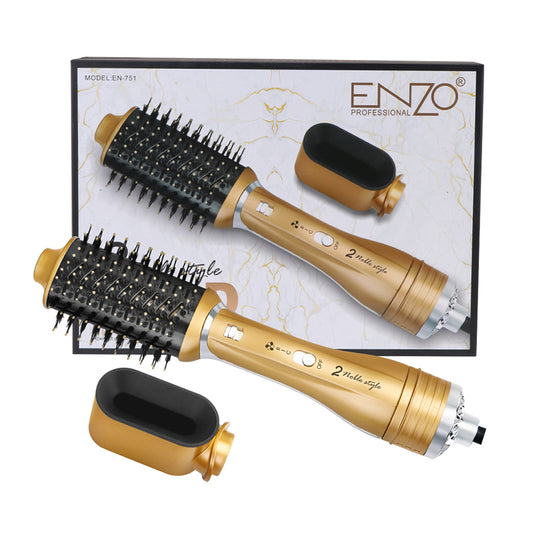 Brosse ENZO GOLD 2 EN 1 EN-751 | فرشاة الشعر قابلة للتبديل 2 في 1 من إنزو