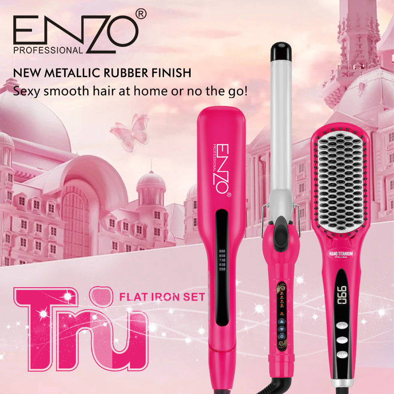 Pack Lisseur & Brosse & Boucleur 990°F 50W ENZO EN-3955W