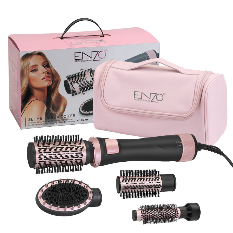 Brosse Coiffante 4 En 1 À Air Chaud avec Accessoires Avec Réglage Température Et Vitesse Enzo EN-756