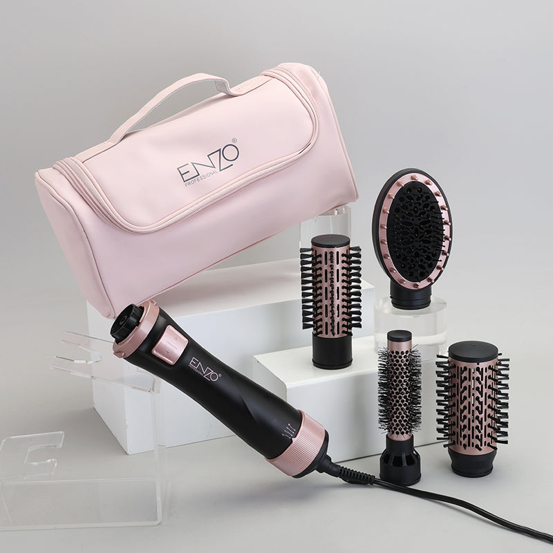 Brosse Coiffante 4 En 1 À Air Chaud avec Accessoires Avec Réglage Température Et Vitesse Enzo EN-756