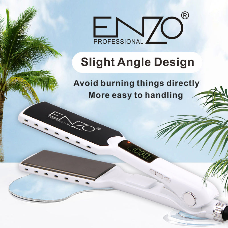 Lisseur nano titanium 1080°F avec 4 Bouteilles D'huile De Coco ENZO EN-5050 |  مكواة فرد الشعر نانو تيتانيوم