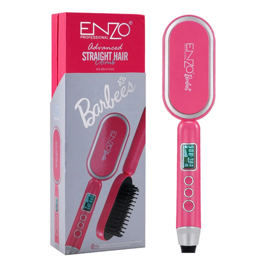 Brosse lissante chauffante ENZO ADVANCED STRAIGHT HAIR COMB Barbie Edition EN-4102X